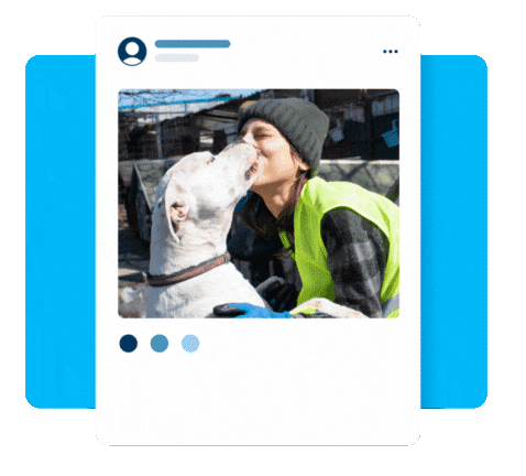 Illustration of AI fundraising bot generating a social post