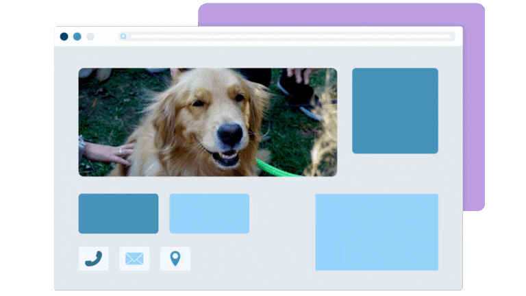 Animation of AI fundraising bot generating content for a website