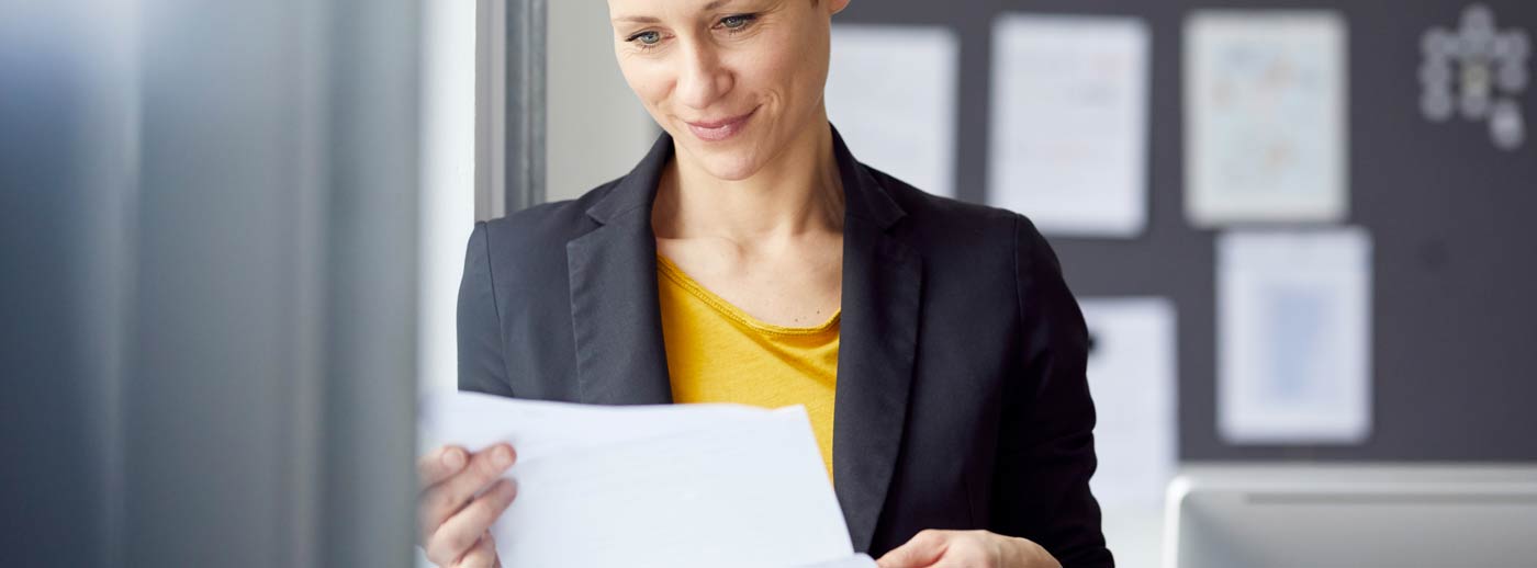 person reading letter