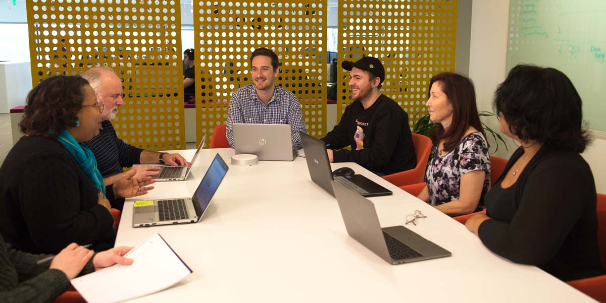 DonorPerfect employees working together