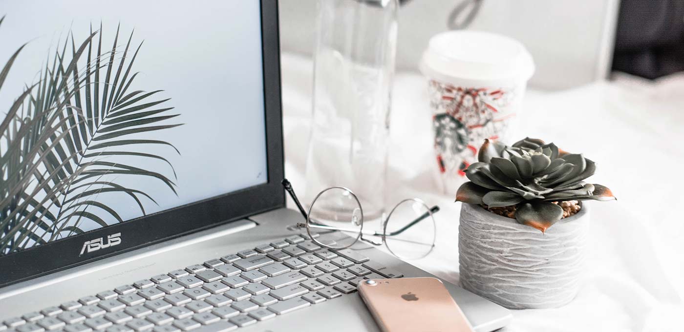 Laptop on desk