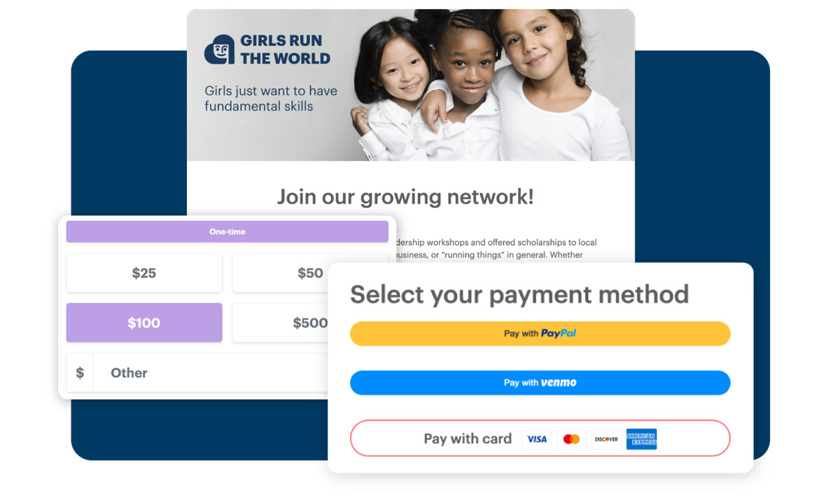 collage showing dp forms integrated with paypal
