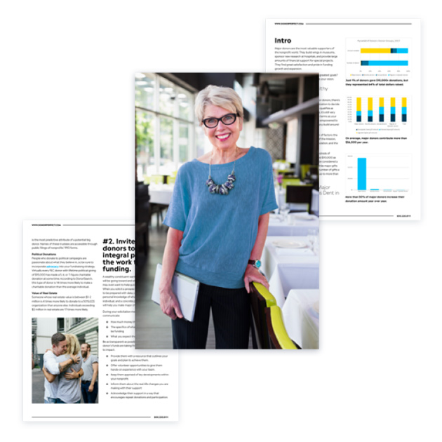 DonorPerfect Resource: Major Donors Guide Mockup