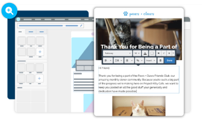 Mockup of the constant contact email editor