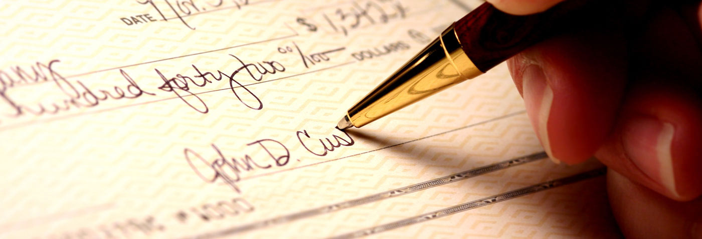 Check being written
