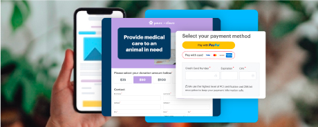 DonorPerfect form screenshot payment methods, paypal & venmo