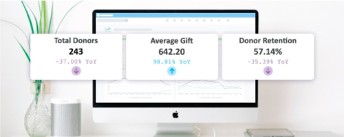 DonorPerfect screenshot of dashboard analytics