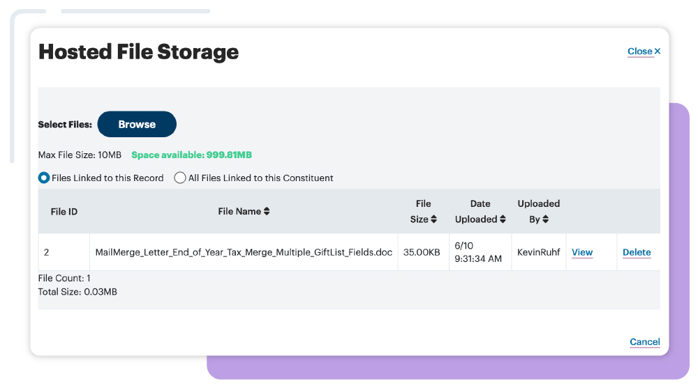 hosted file storage