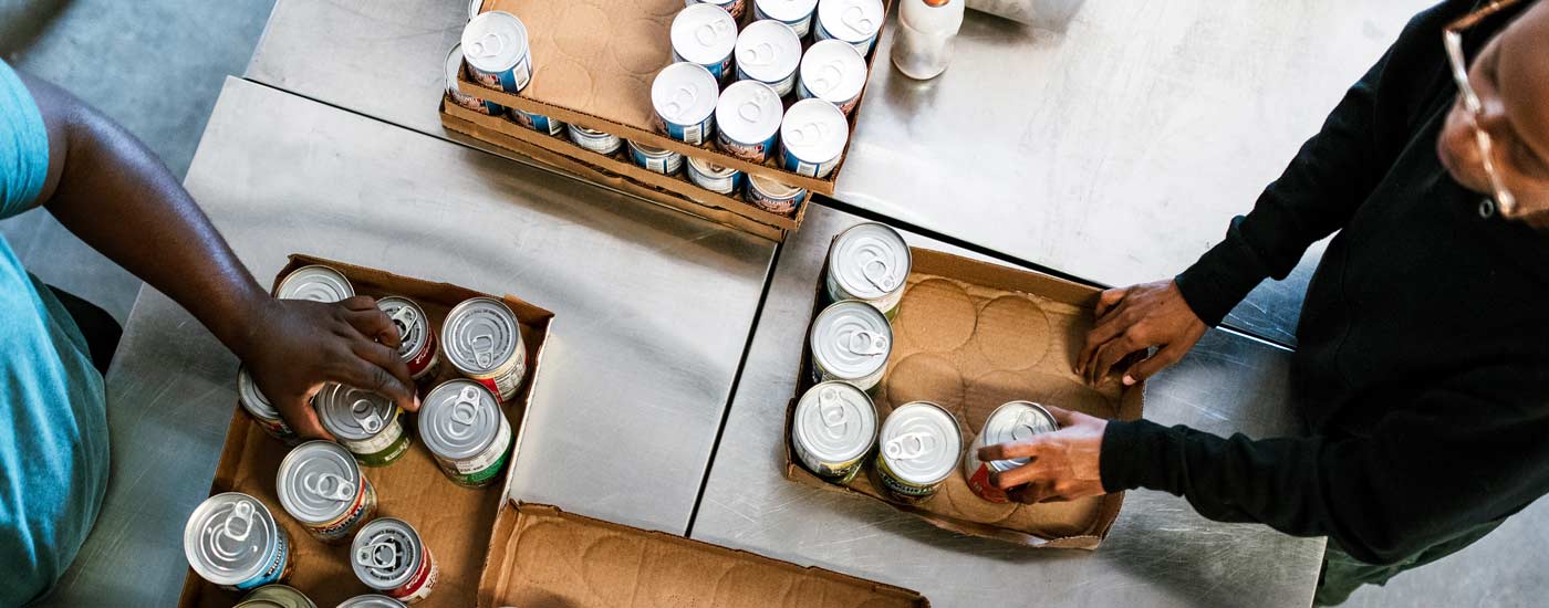 Volunteers at soup kitchen