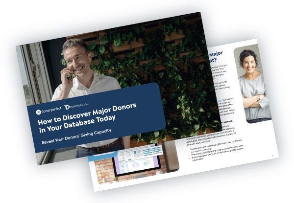 DonorPerfect Resource: Discover major donors ebook mockup