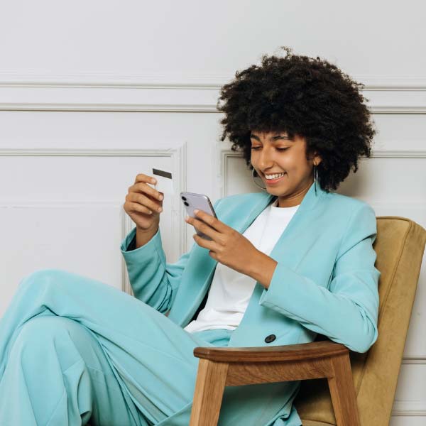 Person paying online through secure dp mobile app