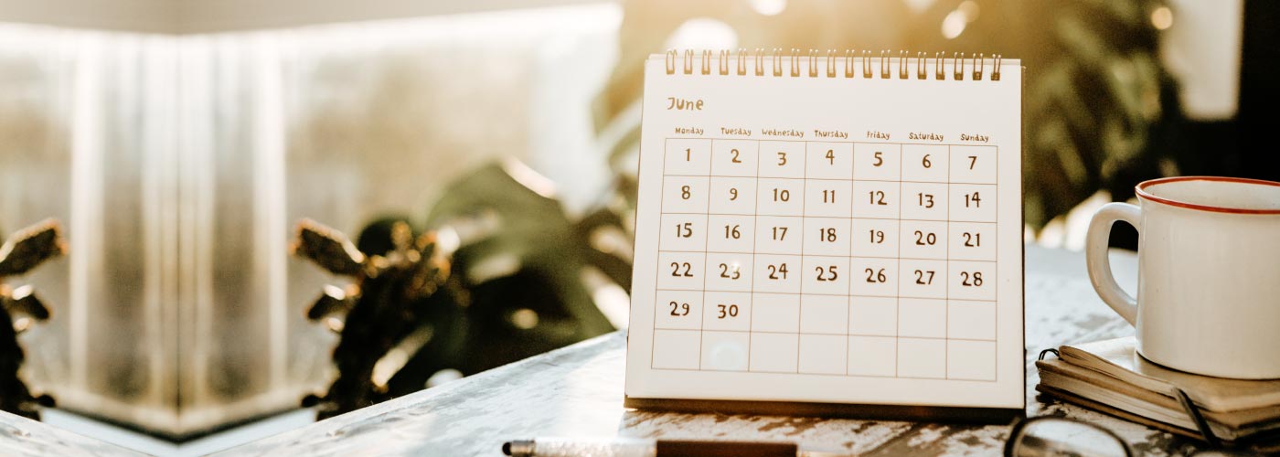 Calendar on desk