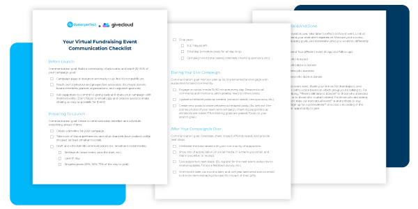Virtual Events Communications Checklist Mockup