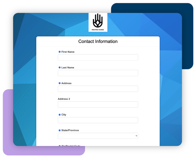 Volunteer Form collecting contact information