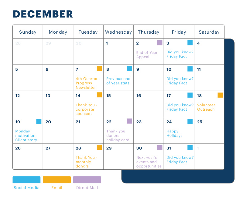 Year end content calendar
