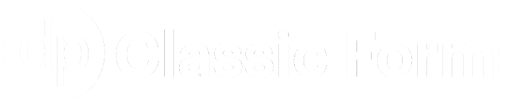 DP Classic Forms logo white