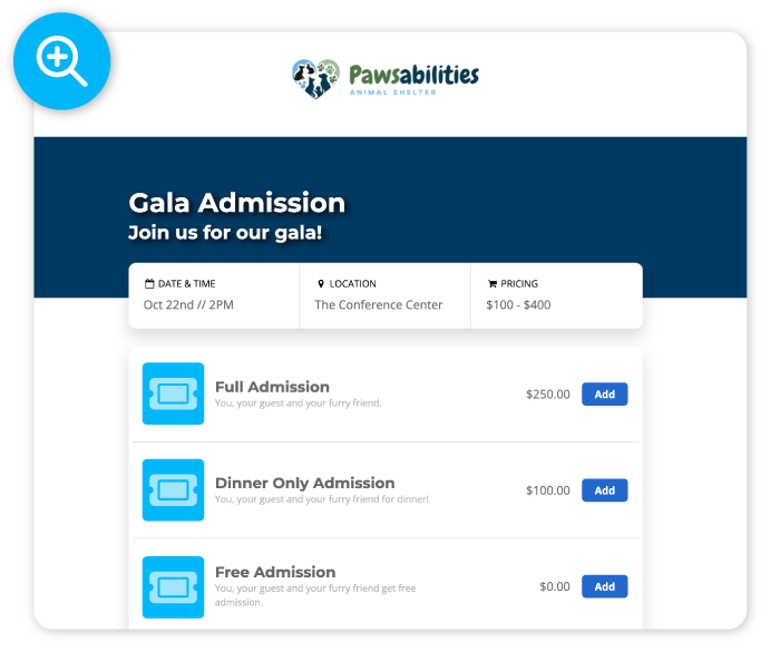 givecloud event form screenshot