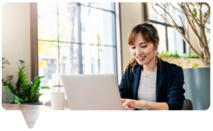 Woman using laptop