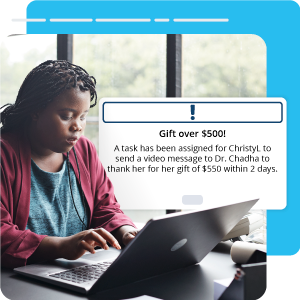 example of smart actions in DonorPerfect fundraising CRM
